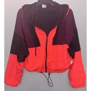 Victoria's Secret PINK Color Blocked Cropped Zip Jacket Size Med